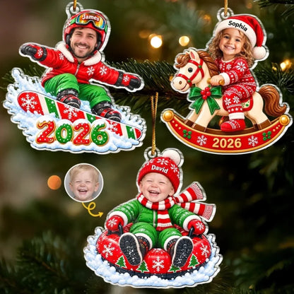 Custom Photo Christmas Gifts for Family - Personalized Acrylic Ornament