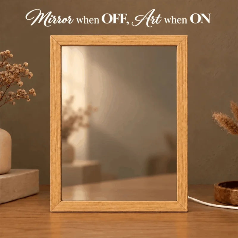 Personalized Moon Phase Date Mirror Light Box Anniversary Gift