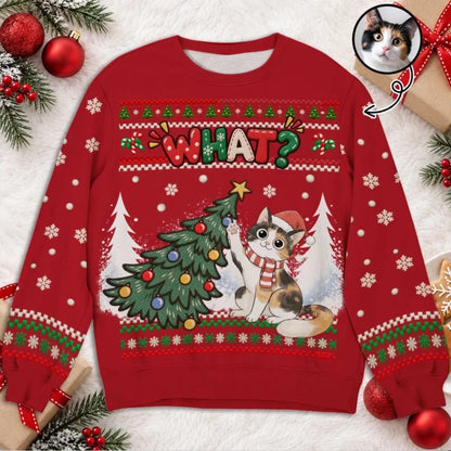 Personalized Meowy Christmas Chaos Cat Tree All-Over-Print Sweatshirt