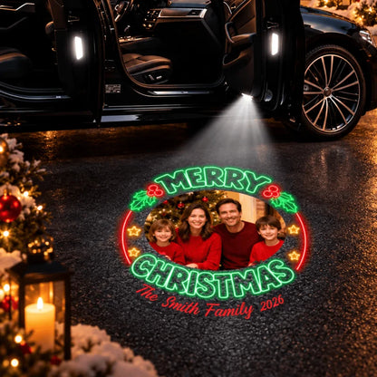 Personalized Christmas Family Photo Car Door Projector Lights