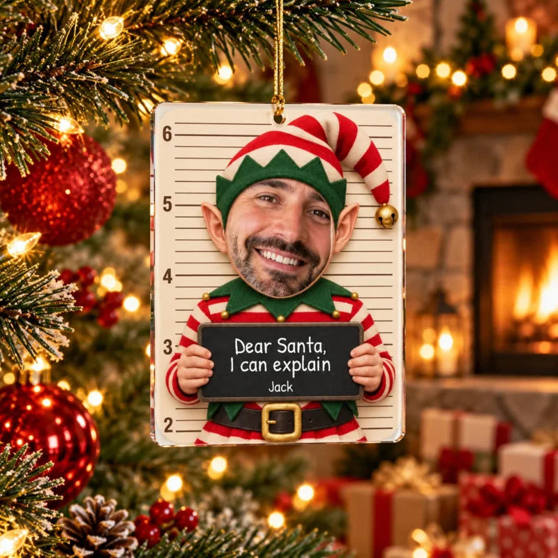 Personalized Dear Santa I Can Explain Christmas Mugshot Ornament