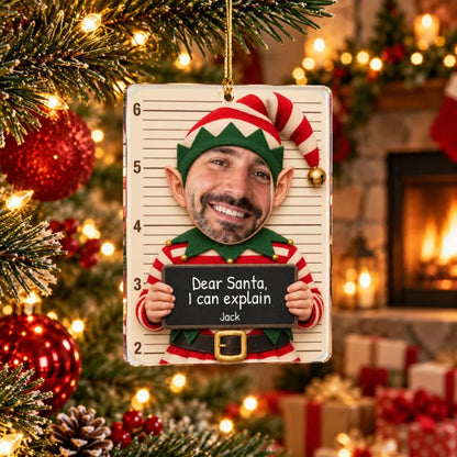 Personalized Dear Santa I Can Explain Christmas Mugshot Ornament