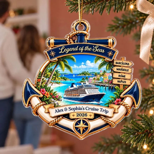 Personalized Cruise Destinations Directional Sign 2D Acrylic Ornament