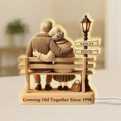 Personalized Growing Old Together Since Light Box