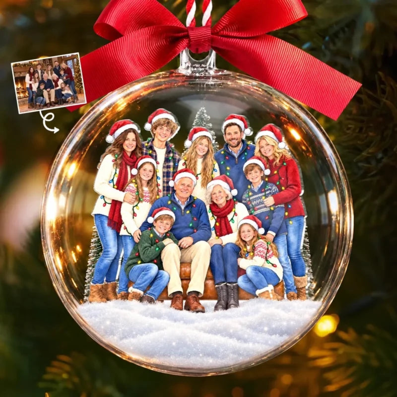 Personalized Family Photo Christmas Gifts Ball Ornament