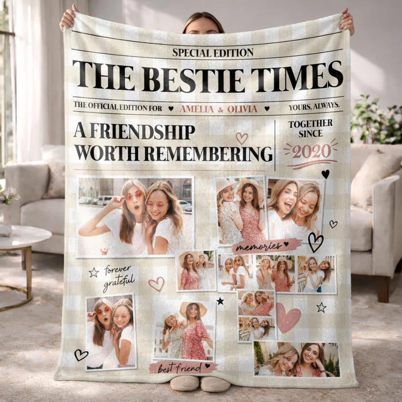 Personalized The Bestie Times a Friendship Worth Remembering Blanket