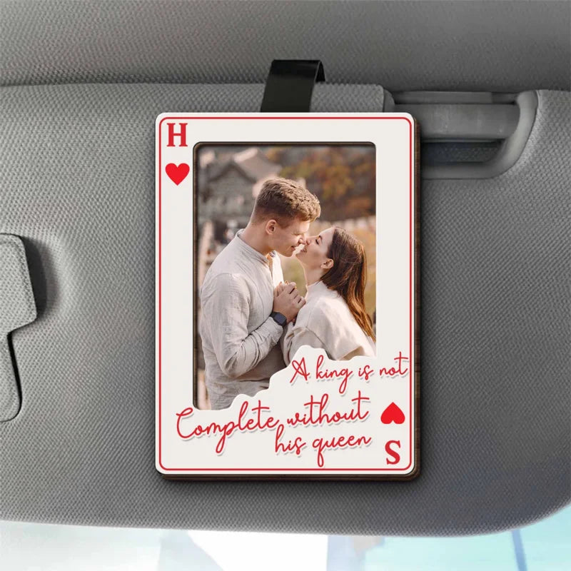 Personalized A King is Not Complete Without His Queen Car Visor Clip