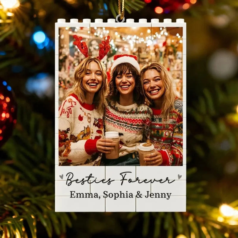 Personalized Besties Forever Photo & Names Ornament