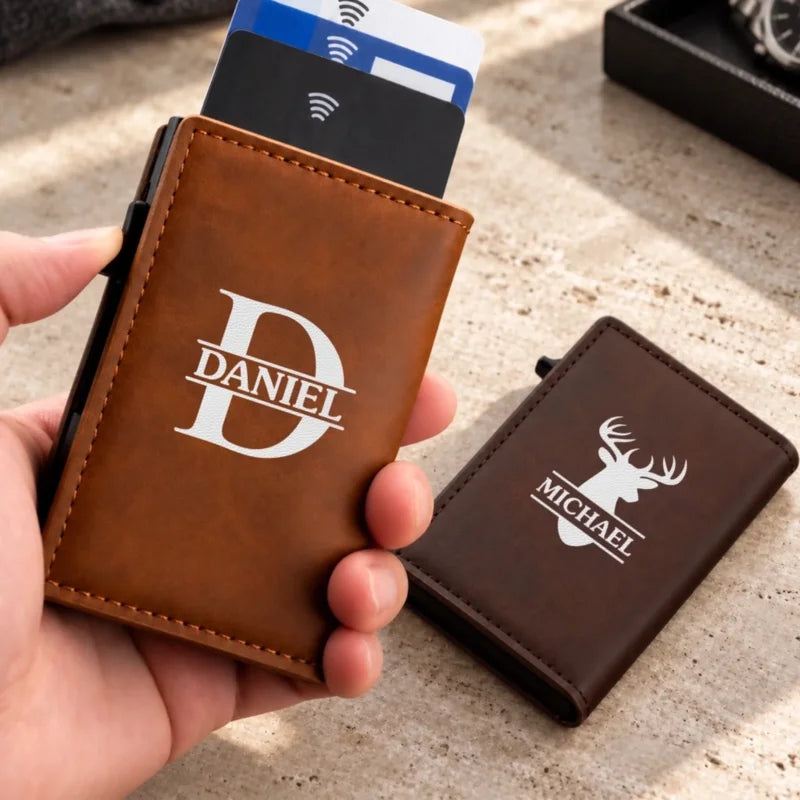 Personalized Name Antler Deer Gifts for Deer Lovers Pop Up Wallet