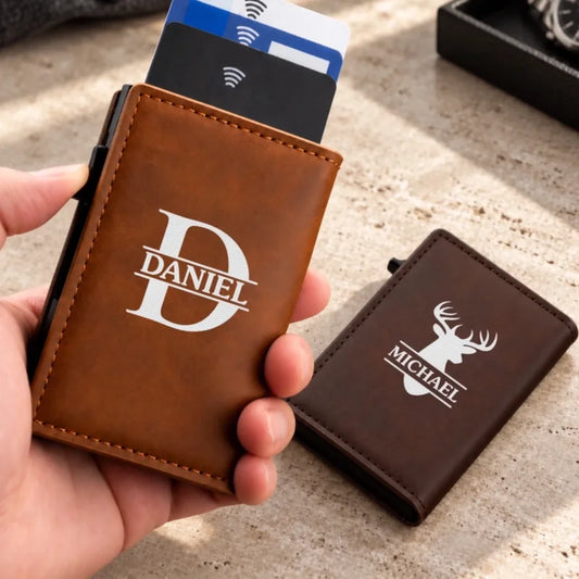 Personalized Name Antler Deer Gifts for Deer Lovers Pop Up Wallet