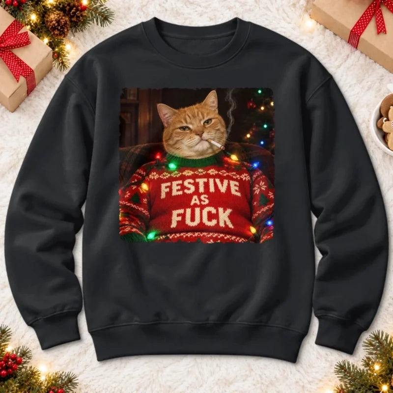 Personalized Funny Naughty Pet Photo Christmas Gifts for Dog Sweatshirt