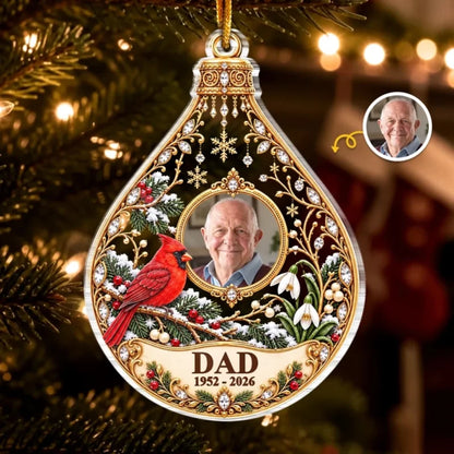 Personalized Photo Memorial Christmas Gifts for Dad Acrylic Ornament
