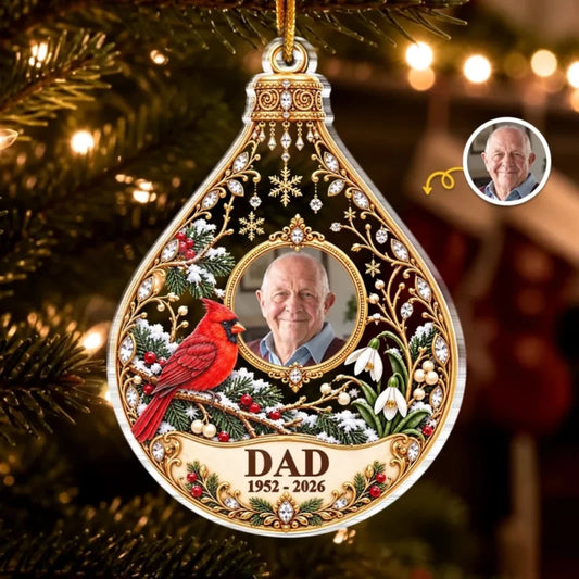 Personalized Photo Memorial Christmas Gifts for Dad Acrylic Ornament