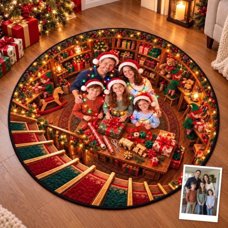 Personalized Photo Santa Workshop Family Decor