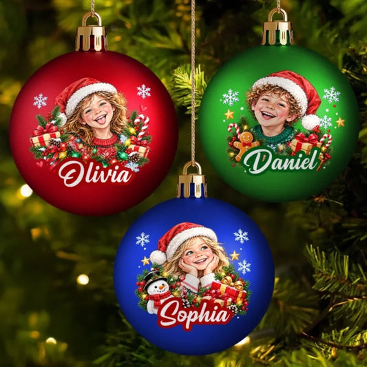 Personalized Photo Christmas Child Portrait Gifts Ball Ornament