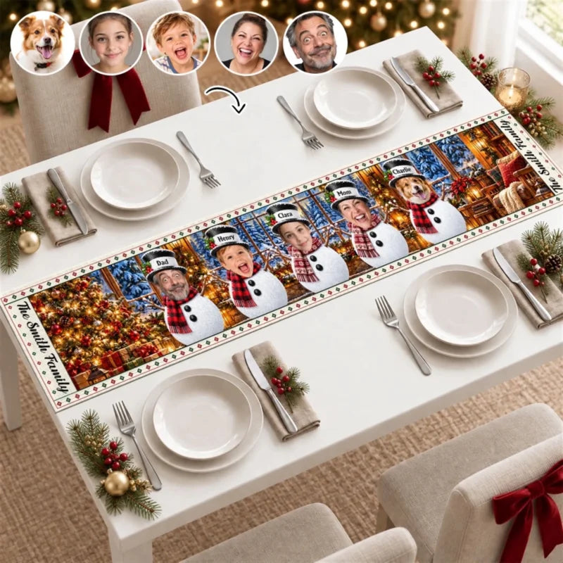 Personalized Snowman Table Runner
