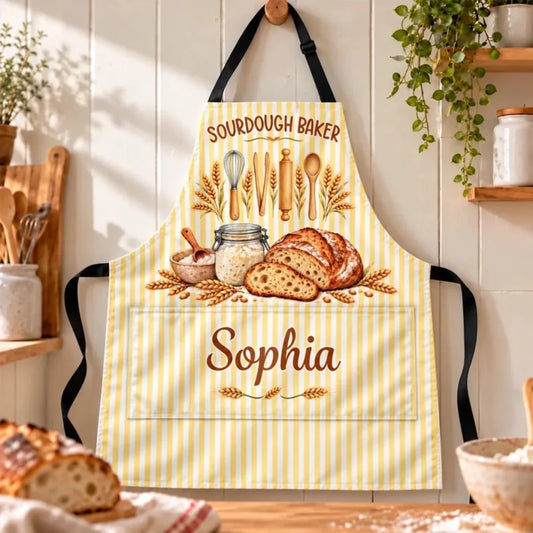 Personalized Name Sourdough Baking Gifts for Bakers Apron