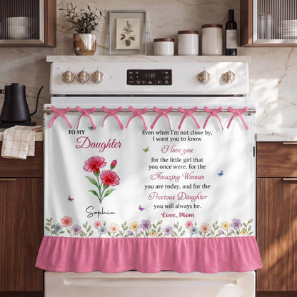 To My Daughter Amazing Woman Precious Daughter Pink Birth Month Flower - Personalized Oven Skirt Cur