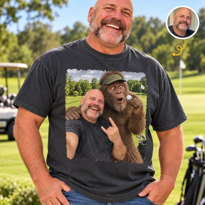 Custom Photo Golf Bigfoot Gifts For Men - Personalized Comfort T-Shirt