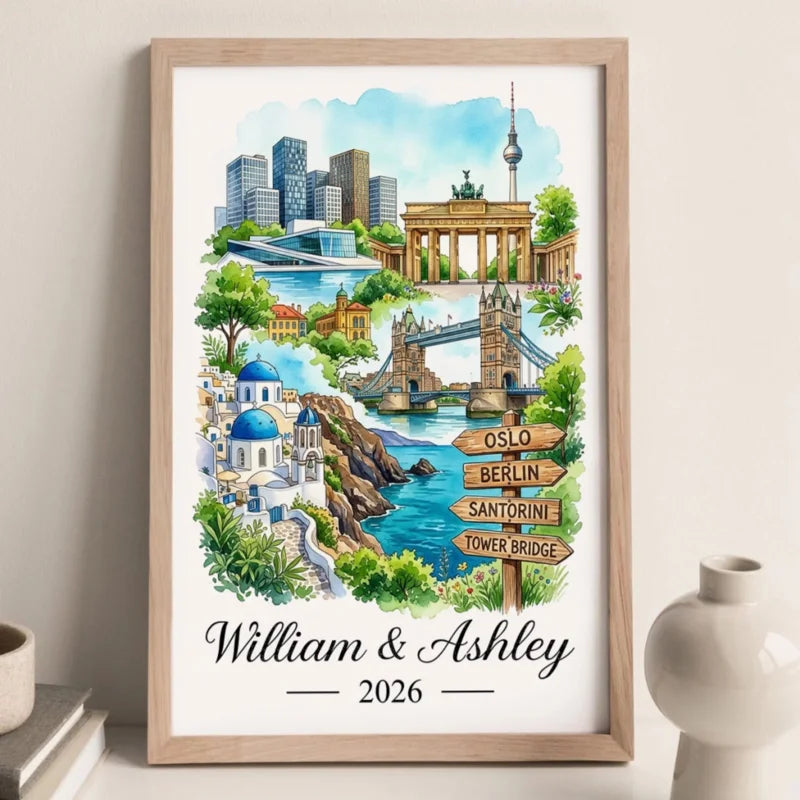 Custom Travel Adventures Names Poster