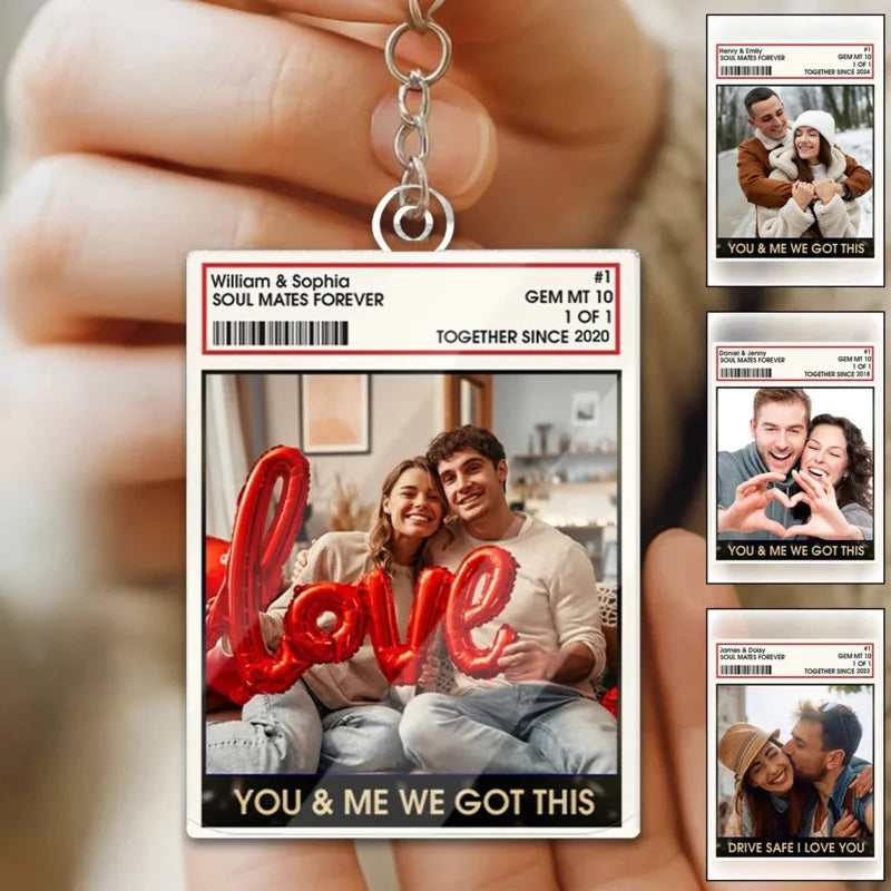 Personalized Couple Photo You And Me Acrylic Keychain