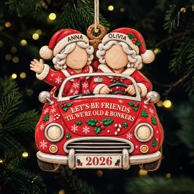 Personalized Let's Be Friends Til We're Old Wooden Ornament