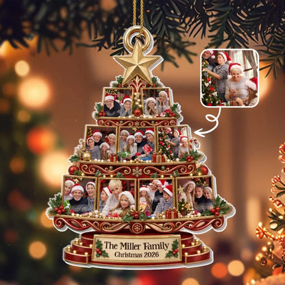 The Family Christmas, Photo Frame Christmas Tree Ornament - Personalized Custom Acrylic Ornament, Ch