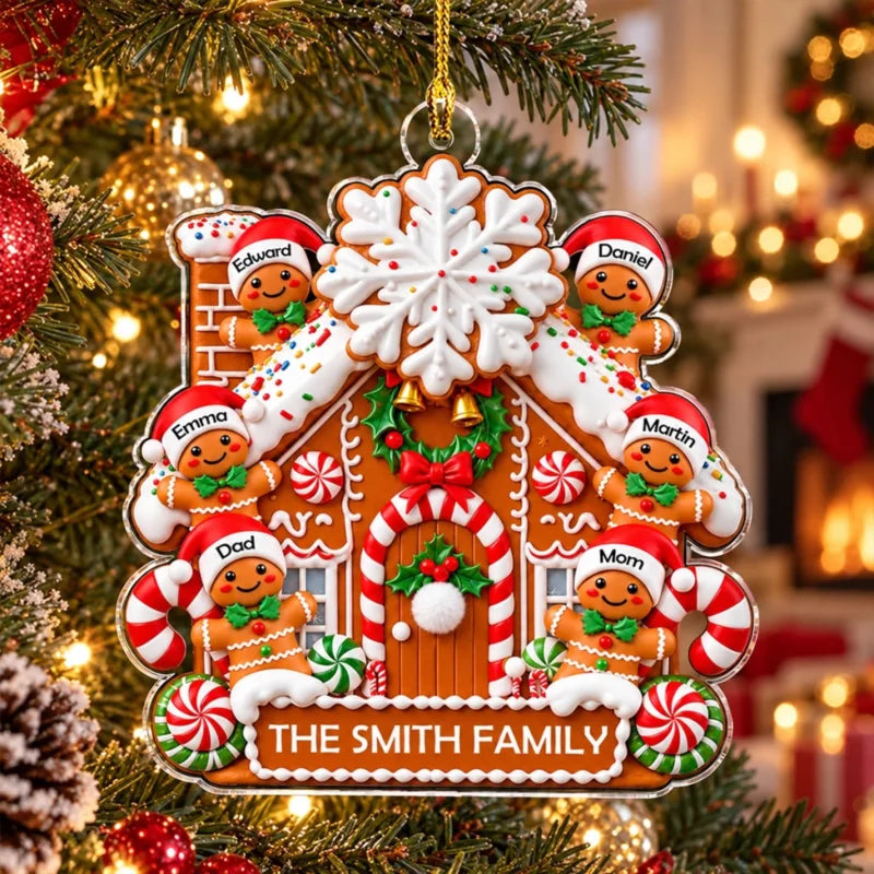 Custom Family Ornament, Christmas Gift for Family Members •  A Sweet Home For Christmas - Personaliz
