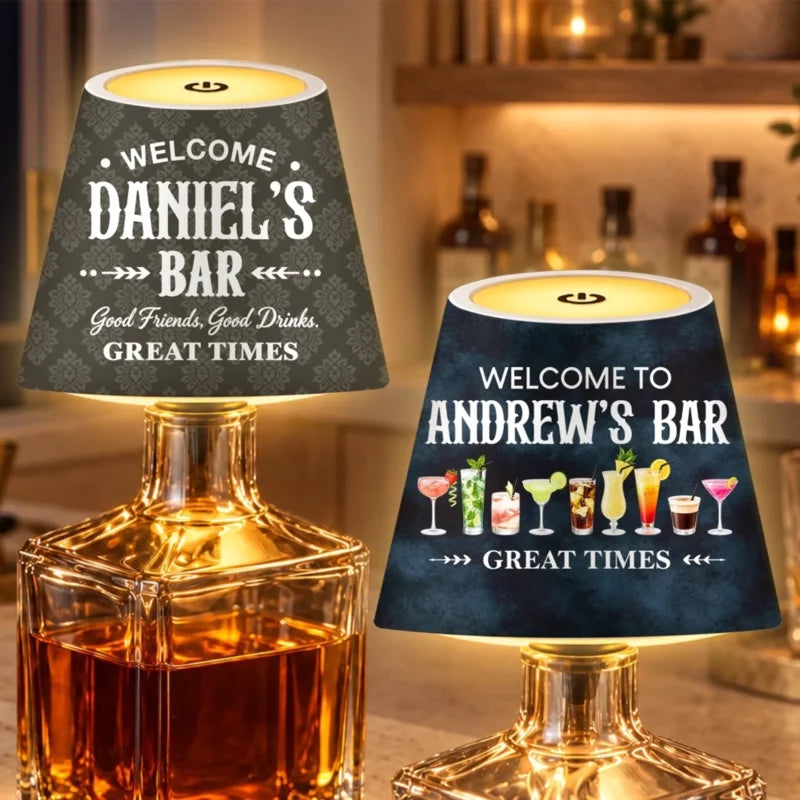 Custom Home Bar Decor - Personalized LED Bottle Light Topper