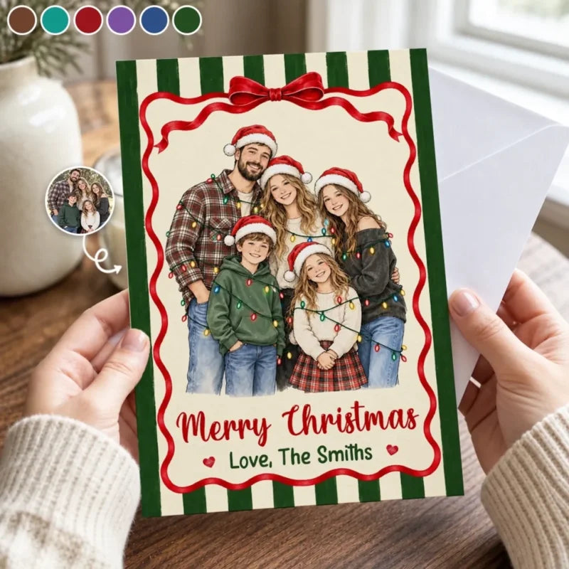 Custom Photo Family Christmas Cards - Personalized Christmas Greeting Card