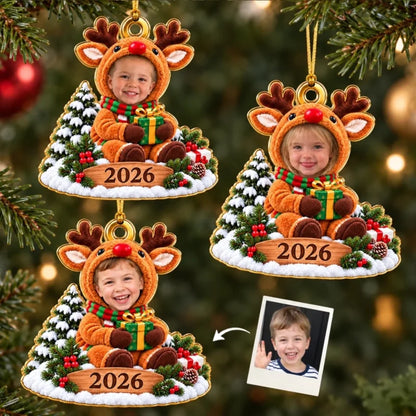 Personalized Reindeer Baby Christmas Ornament