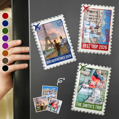Personalized City Sightseeing Photo Stamp Magnet