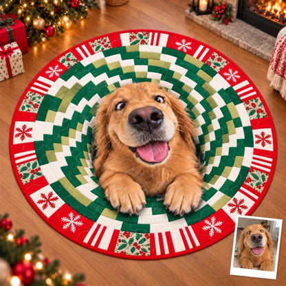 Personalized Vortex Dog Photo Round Mat