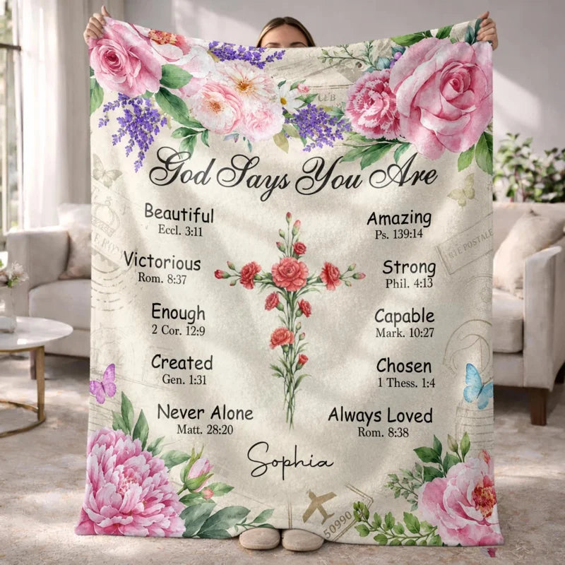 Personalized God Says You Are Christian Blanket