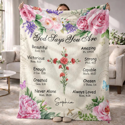 Personalized God Says You Are Christian Blanket