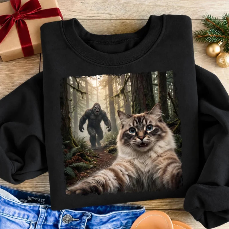 Personalized Bigfoot Running After Dog Shirt