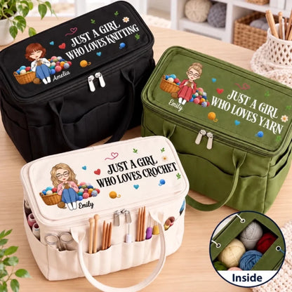 Personalized Knitting Crochet Yarn Tote Bag