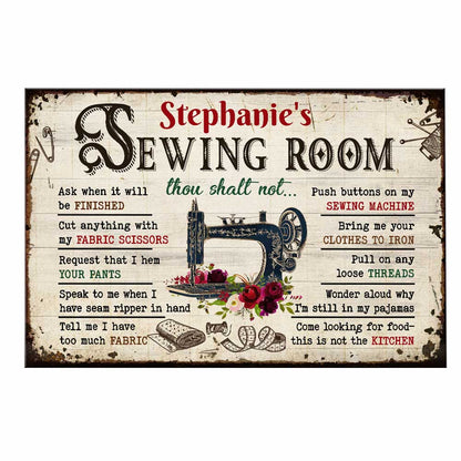 Personalized Sewing Room Rules Poster / Canvas - Custom Wall Art Decor