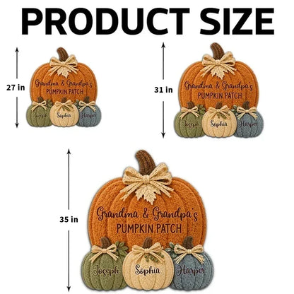 Shaped Doormat, Personalized Pumpkin Patch for Grandparents, Cozy Autumn Welcome, Creative Family Gift