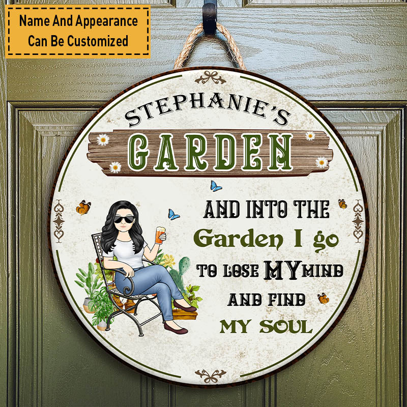 Personalized Into The Garden I Go Wooden Sign