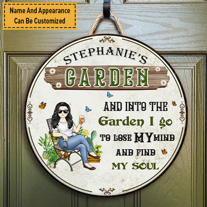 Personalized Into The Garden I Go Wooden Sign