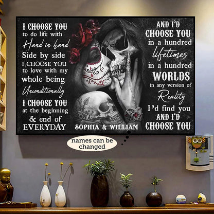Personalized I Choose You Gothic Love Canvas
