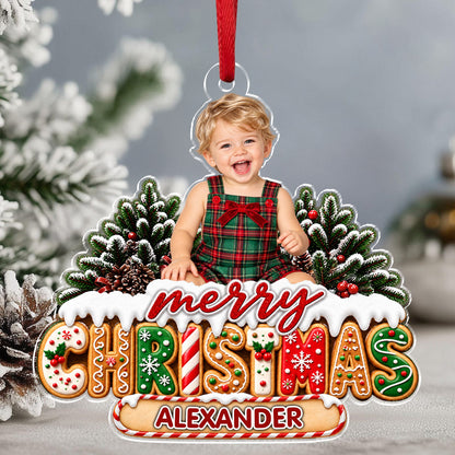 Personalized Custom Kid Photo Christmas Acrylic Ornament