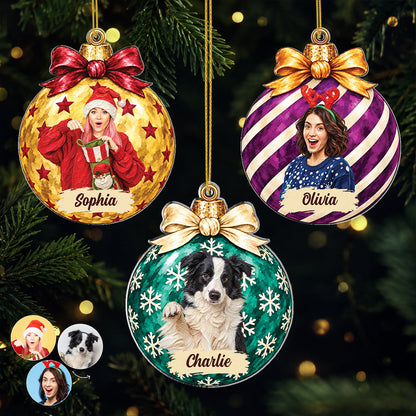 Personalised Pet Lover Gifts - AI Pet Photo Christmas Acrylic Ornament