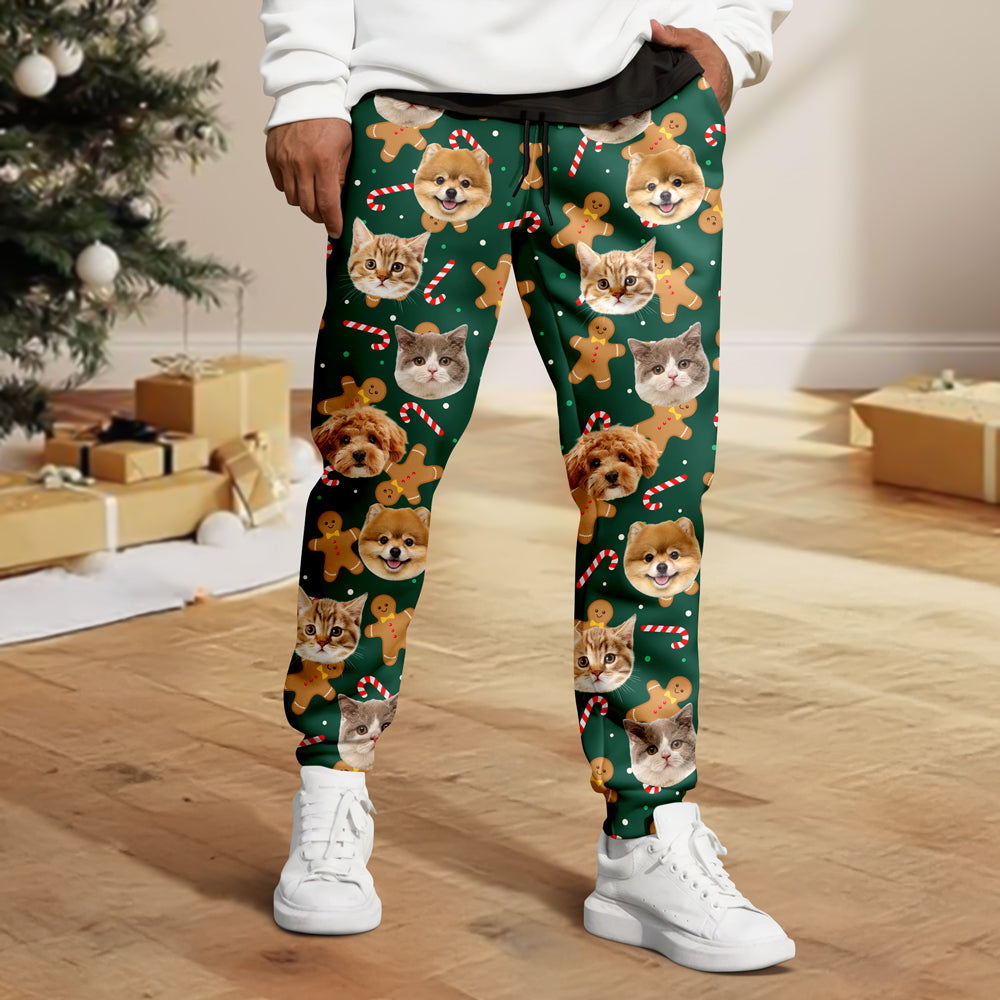 Personalized Pet Photo Christmas Pattern Sweatpants