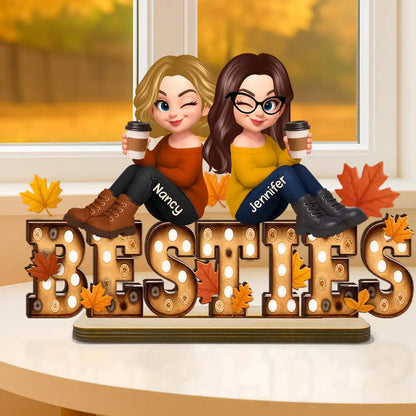 Personalized Autumn Sisters Wooden Plaque