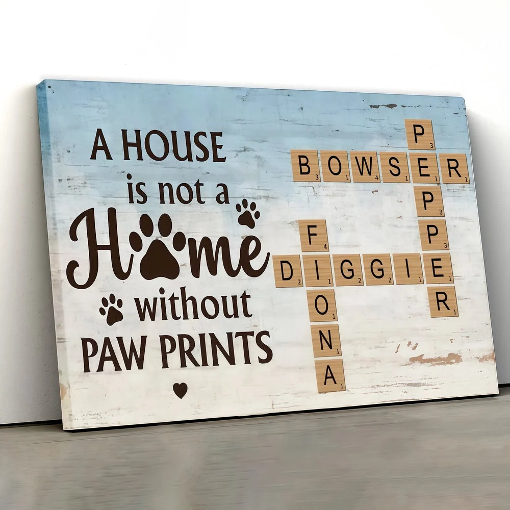 Personalized Paw Prints Pet Name Poster