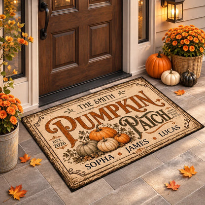 Grown with Love Standard Doormat, Personalized Rustic Fall Entryway Decor, Creative Gift for Family