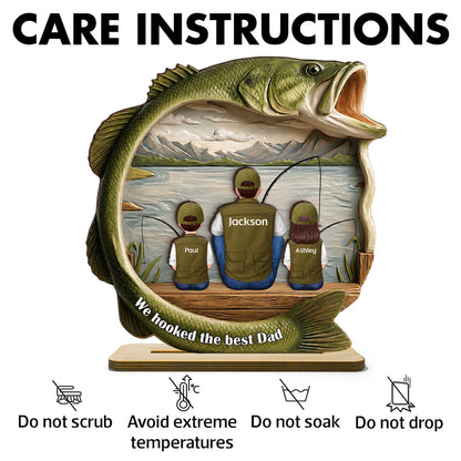 Personalized Best Catch Ever Dad Fishing Wooden Plaque