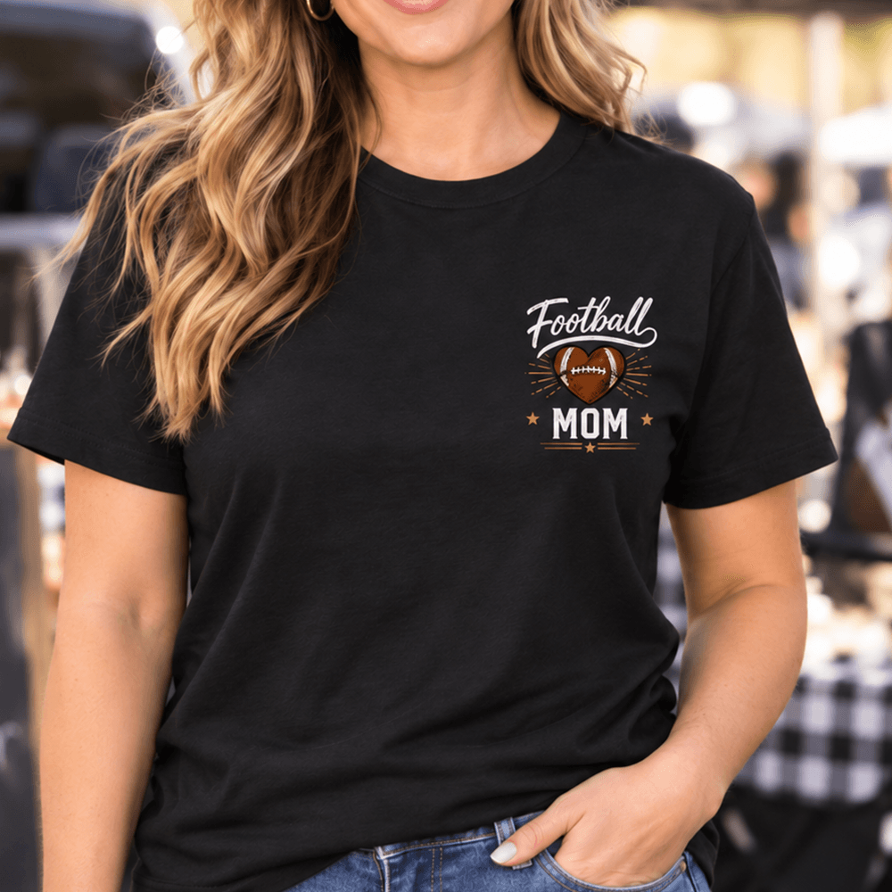Personalized Football Mom Dual Print Shirt, Custom Name & Number Tee, Hoodie or Sweatshirt, Game Day Gift